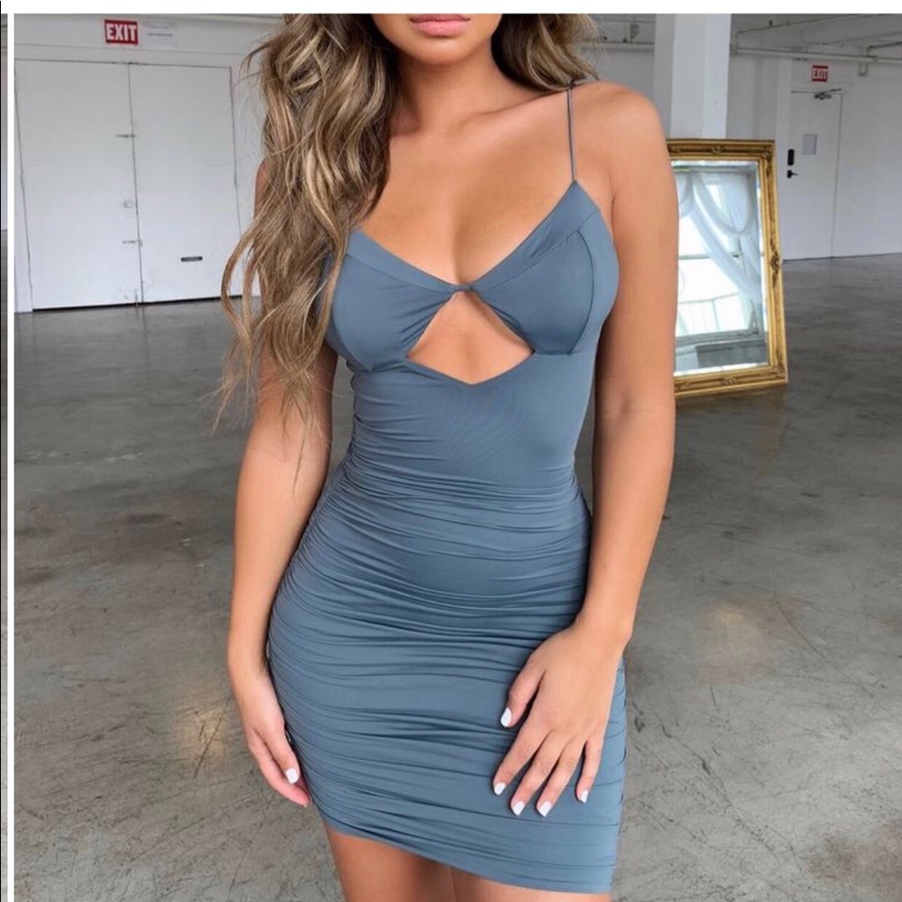 Grey/Blue Bodycon Homecoming Dress